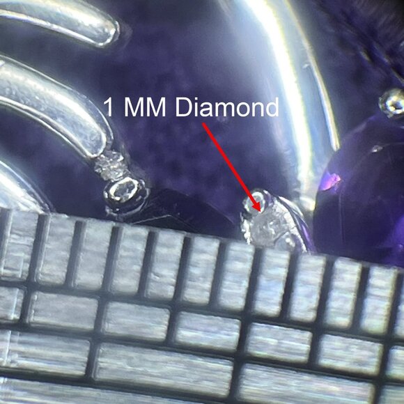 Sterling Silver MOM Heart Pendant, Amethyst & Diamond Accent - Mother’s Day Gift - Picture 5 of 13